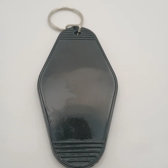 Motel Keychain Custom Retro Styled Black Colorful Gemstone Keychain Keyring - Picture 3 of 3